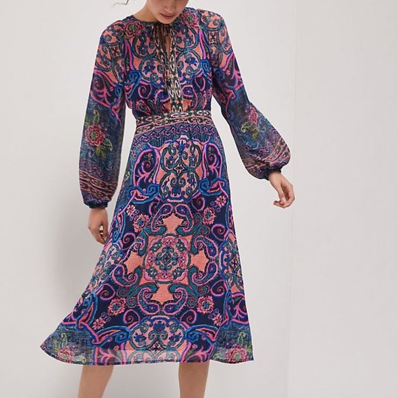 Anthropologie Dresses & Skirts - ANTHROPOLOGIE Bohemian Kaleidoscope Sydney Midi Dress